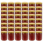 Vasi per Marmellata in Vetro Coperchio Oro 48 pz 230 ml