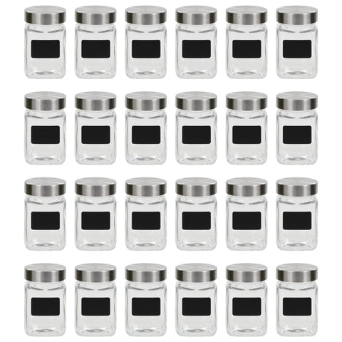 Barattoli in Vetro con Adesivo 24 pz 300 ml