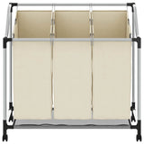 Portabiancheria con 3 Sacchi Crema in Acciaio