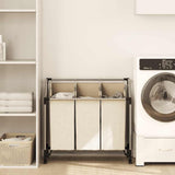 Portabiancheria con 3 Sacchi Crema in Acciaio