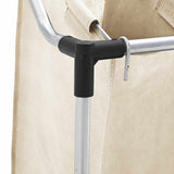 Portabiancheria con 4 Sacchi Crema in Acciaio