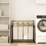 Portabiancheria con 4 Sacchi Crema in Acciaio