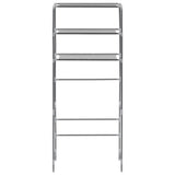 Scaffale per Lavatrice con 3 Ripiani Argento 69x28x169 cm