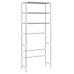 Scaffale per Lavatrice con 3 Ripiani Argento 69x28x169 cm