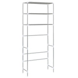 Scaffale per Lavatrice con 3 Ripiani Argento 69x28x169 cm