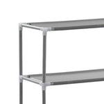 Scaffale per Lavatrice con 3 Ripiani Argento 69x28x169 cm