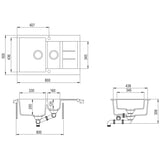 Lavello da Cucina in Granito Vasca Doppia Beige