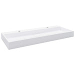 Lavandino 120x46x11 cm Blocco in Marmo/Minerale Bianco