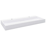 Lavandino 120x46x11 cm Blocco in Marmo/Minerale Bianco