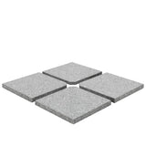 Piastre per Parasole 4 pz in Granito Quadrato 100 kg Grigio