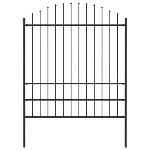Recinzione Giardino Punta a Lancia (1,75-2)x1,7m Acciaio Nero