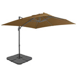 Ombrellone da Giardino con Base Portatile Tortora