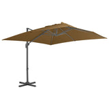 Ombrellone da Giardino con Base Portatile Tortora