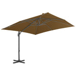 Ombrellone da Giardino con Base Portatile Tortora