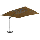 Ombrellone da Giardino con Base Portatile Tortora