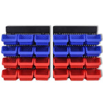Pannelli Porta Attrezzi da Parete 2 pz Blu e Rosso