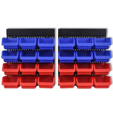 Pannelli Porta Attrezzi da Parete 2 pz Blu e Rosso