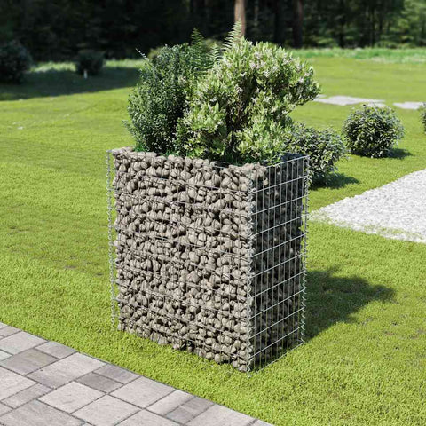 Gabbione Letto Rialzato in Acciaio Zincato 90x50x100 cm