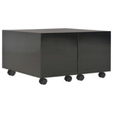 Tavolino da Salotto Nero Lucido 60x60x35 cm Legno truciolato