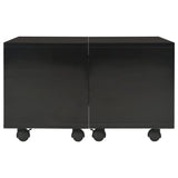 Tavolino da Salotto Nero Lucido 60x60x35 cm Legno truciolato
