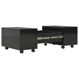 Tavolino da Salotto Nero Lucido 60x60x35 cm Legno truciolato