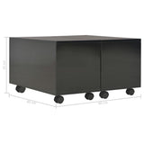 Tavolino da Salotto Nero Lucido 60x60x35 cm Legno truciolato