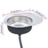 Lavello da Cucina con Filtro e Sifone Ovale in Acciaio Inox
