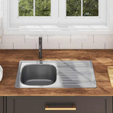 Lavello da Cucina con Filtro e Sifone in Acciaio Inox