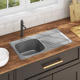 Lavello da Cucina con Filtro e Sifone in Acciaio Inox