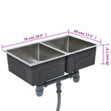 Lavello da Cucina Lavorato a Mano in Acciaio Inox