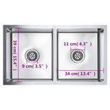 Lavello da Cucina Lavorato a Mano in Acciaio Inox