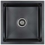 Lavello da Cucina Lavorato a Mano Nero in Acciaio Inox