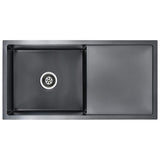 Lavello da Cucina Lavorato a Mano Nero in Acciaio Inox