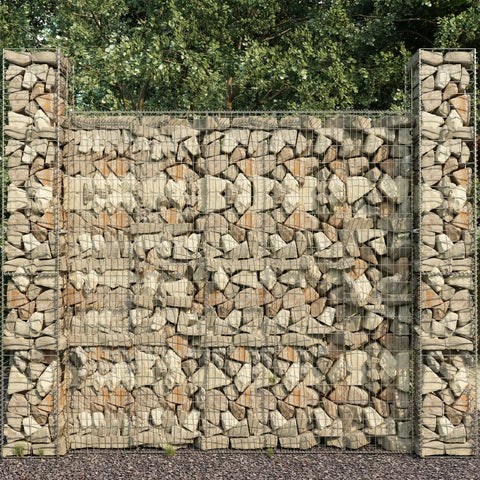 Gabbioni 3 pz in Acciaio Zincato 25x25x197 cm