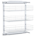 Cestino da Cucina in Rete a 3 Livelli Argento 47x25x56 cm