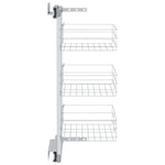Cestino da Cucina in Rete a 3 Livelli Argento 47x25x56 cm