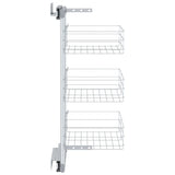 Cestino da Cucina in Rete a 3 Livelli Argento 47x25x56 cm