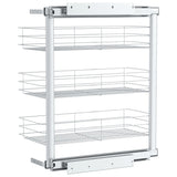 Cestino da Cucina in Rete a 3 Livelli Argento 47x25x56 cm