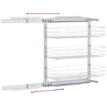 Cestino da Cucina in Rete a 3 Livelli Argento 47x25x56 cm