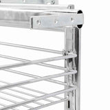 Cestino da Cucina in Rete a 3 Livelli Argento 47x25x56 cm