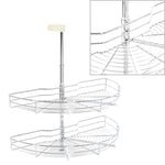 Cestello Metallico a 2 Livelli Argento Rotabile 180 75x38x80cm