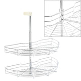 Cestello Metallico a 2 Livelli Argento Rotabile 180 75x38x80cm