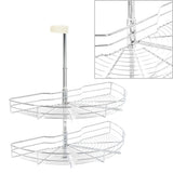 Cestello Metallico a 2 Livelli Argento Rotabile 180 75x38x80cm