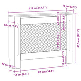 Copertura per Radiatore Bianca 112x19x81,5 cm in MDF
