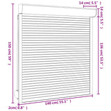 Persiana a rullo Antracite 140 x 150 cm Alluminio e poliuretano