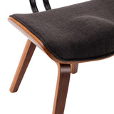 Sedie da Pranzo 2 pz Legno Curvato e Tessuto Grigio