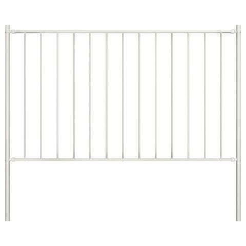 Pannello Recinzione con Pali Acciaio Verniciato 1,7x1m Bianco