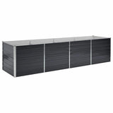 Letto Rialzato Giardino Antracite 320x80x77 cm Acciaio Zincato