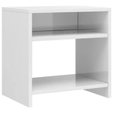 Comodino Bianco Lucido 40x30x40 cm in Legno truciolato