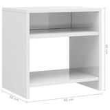 Comodino Bianco Lucido 40x30x40 cm in Legno truciolato